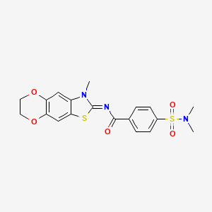 (E)-4-(N,N-dimethylsulfamoyl)-N-(3-methyl-6,7-dihydro-[1,4]dioxino[2',3':4,5]benzo[1,2-d]thiazol-2(3H)-ylidene)benzamide
