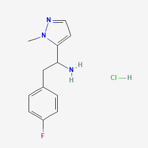 2-(4-Fluorophenyl)-1-(2-methylpyrazol-3-yl)ethanamine;hydrochloride