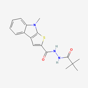 N'-(2,2-dimethylpropanoyl)-8-methyl-8H-thieno[2,3-b]indole-2-carbohydrazide