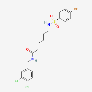 6-[(4-bromophenyl)sulfonylamino]-N-[(3,4-dichlorophenyl)methyl]hexanamide