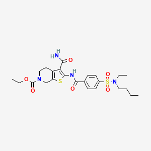 ethyl 2-(4-(N-butyl-N-ethylsulfamoyl)benzamido)-3-carbamoyl-4,5-dihydrothieno[2,3-c]pyridine-6(7H)-carboxylate