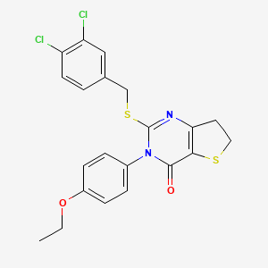 2-[(3,4-Dichlorophenyl)methylsulfanyl]-3-(4-ethoxyphenyl)-6,7-dihydrothieno[3,2-d]pyrimidin-4-one