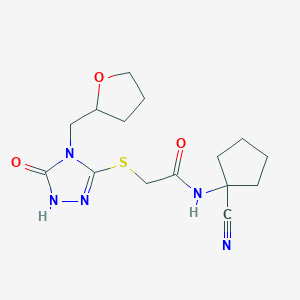 N-(1-cyanocyclopentyl)-2-[[5-oxo-4-(oxolan-2-ylmethyl)-1H-1,2,4-triazol-3-yl]sulfanyl]acetamide