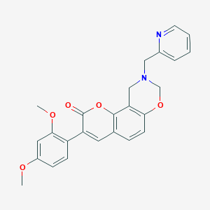 3-(2,4-dimethoxyphenyl)-9-(pyridin-2-ylmethyl)-9,10-dihydrochromeno[8,7-e][1,3]oxazin-2(8H)-one