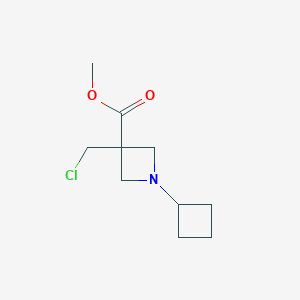molecular formula C10H16ClNO2 B2533779 Methyl 3-(chloromethyl)-1-cyclobutylazetidine-3-carboxylate CAS No. 2228698-27-7