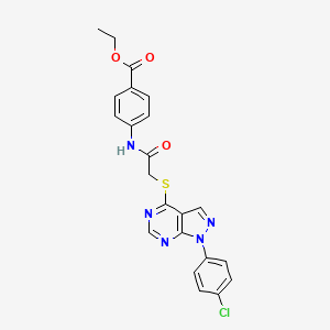 ethyl 4-(2-((1-(4-chlorophenyl)-1H-pyrazolo[3,4-d]pyrimidin-4-yl)thio)acetamido)benzoate