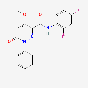 molecular formula C19H15F2N3O3 B2533792 N-(2,4-difluorophenyl)-4-methoxy-1-(4-methylphenyl)-6-oxo-1,6-dihydropyridazine-3-carboxamide CAS No. 941879-51-2