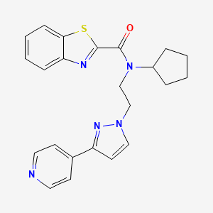 N-cyclopentyl-N-(2-(3-(pyridin-4-yl)-1H-pyrazol-1-yl)ethyl)benzo[d]thiazole-2-carboxamide