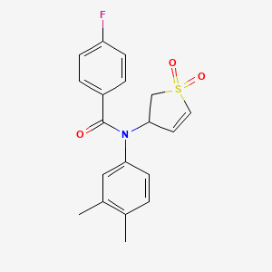 N-(3,4-dimethylphenyl)-N-(1,1-dioxido-2,3-dihydrothien-3-yl)-4-fluorobenzamide