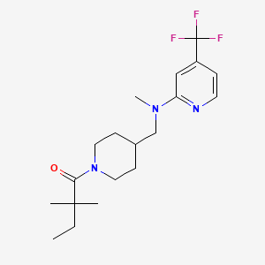 2,2-Dimethyl-1-[4-[[methyl-[4-(trifluoromethyl)pyridin-2-yl]amino]methyl]piperidin-1-yl]butan-1-one