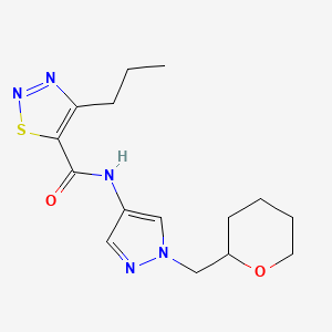 4-propyl-N-(1-((tetrahydro-2H-pyran-2-yl)methyl)-1H-pyrazol-4-yl)-1,2,3-thiadiazole-5-carboxamide