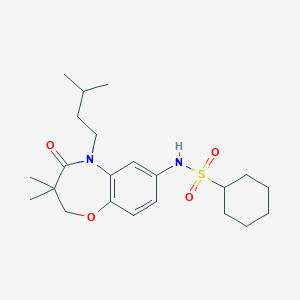 N-(5-isopentyl-3,3-dimethyl-4-oxo-2,3,4,5-tetrahydrobenzo[b][1,4]oxazepin-7-yl)cyclohexanesulfonamide
