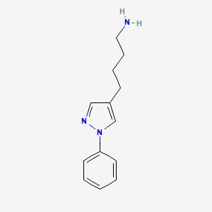 molecular formula C13H17N3 B2533830 4-(1-苯基吡唑-4-基)丁-1-胺 CAS No. 1489071-61-5