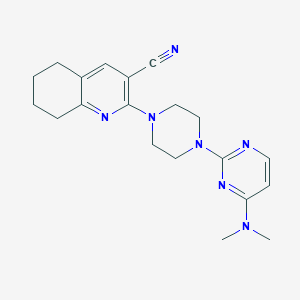 molecular formula C20H25N7 B2533831 2-[4-[4-(Dimethylamino)pyrimidin-2-yl]piperazin-1-yl]-5,6,7,8-tetrahydroquinoline-3-carbonitrile CAS No. 2415516-61-7