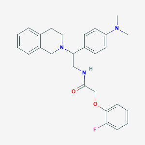 molecular formula C27H30FN3O2 B2533832 N-{2-[4-(dimethylamino)phenyl]-2-(1,2,3,4-tetrahydroisoquinolin-2-yl)ethyl}-2-(2-fluorophenoxy)acetamide CAS No. 1005297-91-5