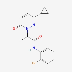 molecular formula C16H16BrN3O2 B2533835 N-(2-bromophenyl)-2-(3-cyclopropyl-6-oxopyridazin-1(6H)-yl)propanamide CAS No. 2034368-39-1
