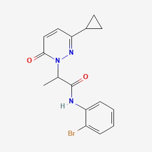 molecular formula C16H16BrN3O2 B2533835 N-(2-溴苯基)-2-(3-环丙基-6-氧代吡哒嗪-1(6H)-基)丙酰胺 CAS No. 2034368-39-1