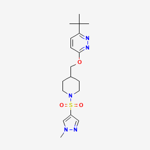 molecular formula C18H27N5O3S B2533837 3-Tert-butyl-6-[[1-(1-methylpyrazol-4-yl)sulfonylpiperidin-4-yl]methoxy]pyridazine CAS No. 2309573-84-8