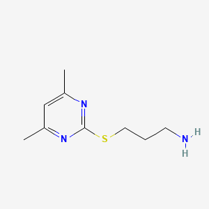molecular formula C9H15N3S B2533845 3-((4,6-Dimethylpyrimidin-2-yl)thio)propan-1-amine CAS No. 941243-71-6
