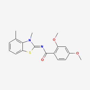molecular formula C18H18N2O3S B2533846 (E)-N-(3,4-dimethylbenzo[d]thiazol-2(3H)-ylidene)-2,4-dimethoxybenzamide CAS No. 865543-98-2