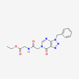 molecular formula C17H18N6O4 B2533852 Ethyl 2-[[2-(3-benzyl-7-oxotriazolo[4,5-d]pyrimidin-6-yl)acetyl]amino]acetate CAS No. 892469-33-9