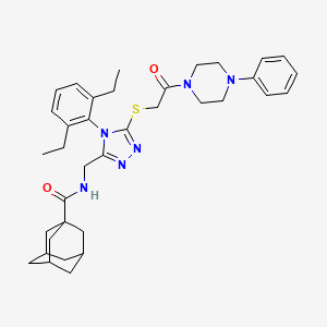 molecular formula C36H46N6O2S B2533854 N-[[4-(2,6-diethylphenyl)-5-[2-oxo-2-(4-phenylpiperazin-1-yl)ethyl]sulfanyl-1,2,4-triazol-3-yl]methyl]adamantane-1-carboxamide CAS No. 477300-35-9