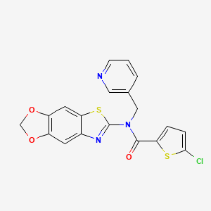 molecular formula C19H12ClN3O3S2 B2533857 N-([1,3]dioxolo[4',5':4,5]benzo[1,2-d]thiazol-6-yl)-5-chloro-N-(pyridin-3-ylmethyl)thiophene-2-carboxamide CAS No. 895019-57-5
