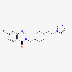 molecular formula C18H21FN6O B2533861 7-Fluoro-3-[[1-[2-(triazol-1-yl)ethyl]piperidin-4-yl]methyl]quinazolin-4-one CAS No. 2415502-47-3