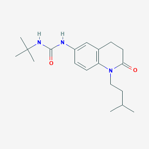 molecular formula C19H29N3O2 B2533862 1-(Tert-butyl)-3-(1-isopentyl-2-oxo-1,2,3,4-tetrahydroquinolin-6-yl)urea CAS No. 1169972-73-9