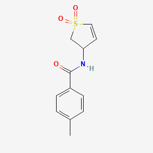 molecular formula C12H13NO3S B2533867 N-(1,1-dioxido-2,3-dihydrothiophen-3-yl)-4-methylbenzamide CAS No. 946359-58-6