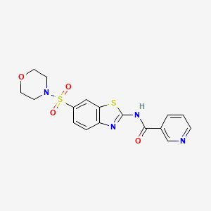 molecular formula C17H16N4O4S2 B2533896 N-[6-(MORPHOLINE-4-SULFONYL)-1,3-BENZOTHIAZOL-2-YL]PYRIDINE-3-CARBOXAMIDE CAS No. 892315-86-5