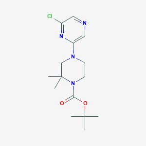 molecular formula C15H23ClN4O2 B2533910 叔丁基4-(6-氯吡嗪-2-基)-2,2-二甲基哌嗪-1-羧酸酯 CAS No. 2377031-82-6