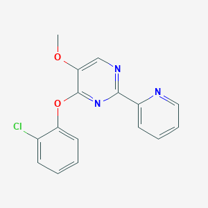 molecular formula C16H12ClN3O2 B2533917 4-(2-Chlorophenoxy)-5-methoxy-2-(2-pyridinyl)pyrimidine CAS No. 338771-27-0