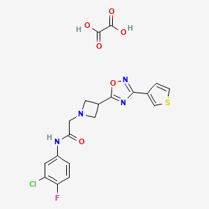 B2533923 N-(3-chloro-4-fluorophenyl)-2-(3-(3-(thiophen-3-yl)-1,2,4-oxadiazol-5-yl)azetidin-1-yl)acetamide oxalate CAS No. 1396810-22-2