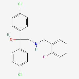 molecular formula C21H18Cl2FNO B2533925 1,1-Bis(4-chlorophenyl)-2-[(2-fluorobenzyl)amino]-1-ethanol CAS No. 321432-80-8