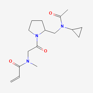 molecular formula C16H25N3O3 B2533928 N-[2-[2-[[Acetyl(cyclopropyl)amino]methyl]pyrrolidin-1-yl]-2-oxoethyl]-N-methylprop-2-enamide CAS No. 2199032-02-3