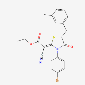 (Z)-ethyl 2-(3-(4-bromophenyl)-5-(3-methylbenzyl)-4-oxothiazolidin-2-ylidene)-2-cyanoacetate