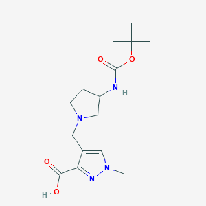 4-((3-((tert-Butoxycarbonyl)amino)pyrrolidin-1-yl)methyl)-1-methyl-1H-pyrazole-3-carboxylic acid