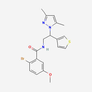 2-bromo-N-(2-(3,5-dimethyl-1H-pyrazol-1-yl)-2-(thiophen-3-yl)ethyl)-5-methoxybenzamide