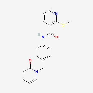 2-(methylsulfanyl)-N-{4-[(2-oxo-1,2-dihydropyridin-1-yl)methyl]phenyl}pyridine-3-carboxamide