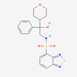 molecular formula C19H21N3O4S2 B2533973 N-[2-hydroxy-2-(oxan-4-yl)-2-phenylethyl]-2,1,3-benzothiadiazole-4-sulfonamide CAS No. 2034239-97-7