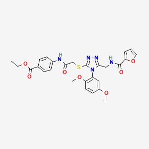 Ethyl 4-[[2-[[4-(2,5-dimethoxyphenyl)-5-[(furan-2-carbonylamino)methyl]-1,2,4-triazol-3-yl]sulfanyl]acetyl]amino]benzoate