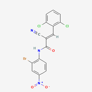 (E)-N-(2-bromo-4-nitrophenyl)-2-cyano-3-(2,6-dichlorophenyl)prop-2-enamide