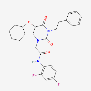 N-(2,4-difluorophenyl)-2-[4,6-dioxo-5-(2-phenylethyl)-8-oxa-3,5-diazatricyclo[7.4.0.0^{2,7}]trideca-1(9),2(7),10,12-tetraen-3-yl]acetamide