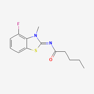 molecular formula C13H15FN2OS B2533985 N-[(2Z)-4-fluoro-3-methyl-2,3-dihydro-1,3-benzothiazol-2-ylidene]pentanamide CAS No. 868375-46-6