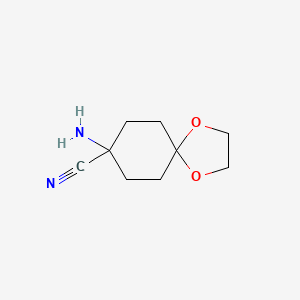 molecular formula C9H14N2O2 B2533990 8-Amino-1,4-dioxaspiro[4.5]decane-8-carbonitrile CAS No. 54621-16-8
