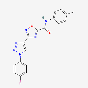 3-[1-(4-fluorophenyl)-1H-1,2,3-triazol-4-yl]-N~5~-(4-methylphenyl)-1,2,4-oxadiazole-5-carboxamide