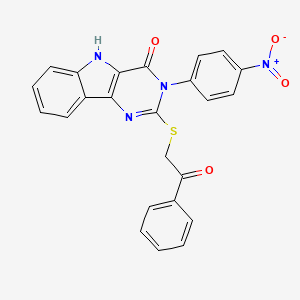 3-(4-nitrophenyl)-2-phenacylsulfanyl-5H-pyrimido[5,4-b]indol-4-one