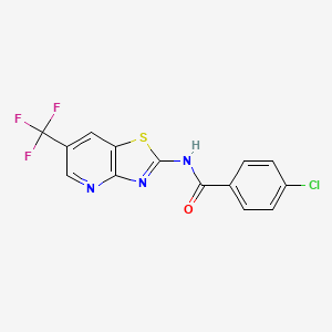 4-chloro-N-[6-(trifluoromethyl)-[1,3]thiazolo[4,5-b]pyridin-2-yl]benzamide