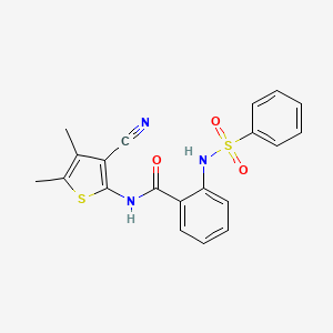 2-(benzenesulfonamido)-N-(3-cyano-4,5-dimethylthiophen-2-yl)benzamide